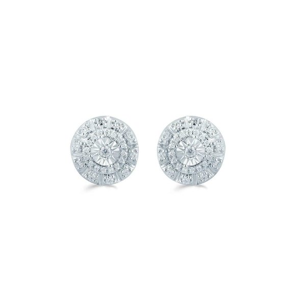 1/4Ct TW Diamond Round Cluster Stud Earring in Sterling Silver by Fifth … - Picture 3 of 4